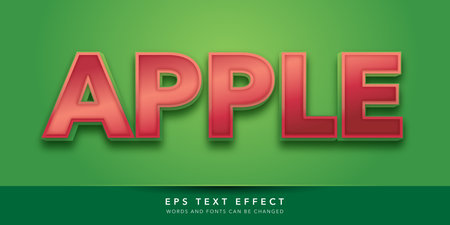 Applyle Text in Red and Green Color with Square Effect. Editable Text Style Effectのイラスト素材