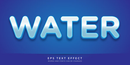 Winter Text in White and Blue Color, Editable Text Style Effectのイラスト素材