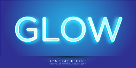 Glowing Neon Text Effect, Glowing Light Effect, Glowing Light Effectのイラスト素材