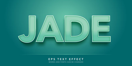 Jade Text Effect, Green Colorful 3D Text Style Effectのイラスト素材