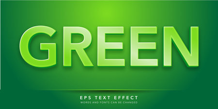 Green Text in Minimal Style and 3D Effect. Editable Text Style Effectのイラスト素材
