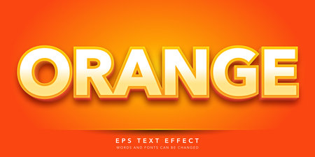 Orange Text in Orange Color with 3D Effect. Editable Text Style Effectのイラスト素材