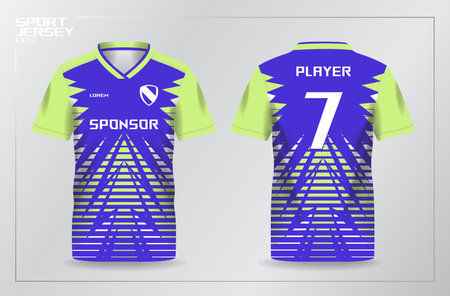 blue green sport jersey for football and soccer shirt templateのイラスト素材