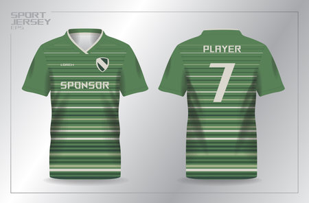 Soccer jersey template for football kit or soccer uniform. abstract green khaki for sport jersey templateのイラスト素材