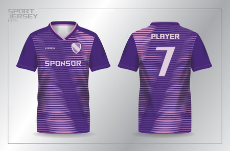 Soccer jersey or football kit template for sports uniform. soft gradient abstract purple and pink sport jersey design templateのイラスト素材