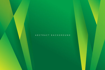 Abstract green geometric background. Vector Illustration for your graphic design. Abstract green light and dark color gradient background. Modern minimalist background designのイラスト素材
