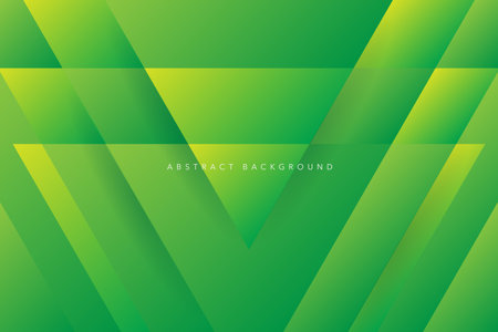 Abstract green geometric background with dynamic effect. Abstract green light and dark color gradient background. Modern minimalist background design template.のイラスト素材