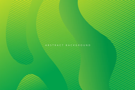 Abstract background with wavy lines. Vector illustration for your design. Abstract green light and dark color gradient background. Modern minimalist background design template.のイラスト素材