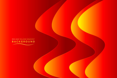 Abstract red background with wavy lines. Vector illustration for your design. red and orange gradient background wavy and flow shadow designのイラスト素材