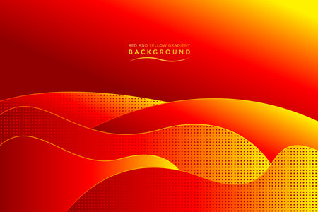 Abstract orange and red background with halftone effect. red and orange gradient background wavy and flow shadow designのイラスト素材