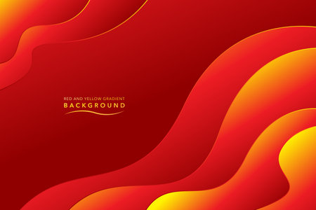 Abstract background with red and orange wavy lines. red and orange gradient background wavy and flow shadow designのイラスト素材
