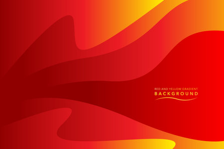 Abstract background with red and yellow wavy lines. Vector illustration. red and orange gradient background wavy and flow shadow designのイラスト素材