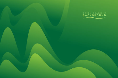 Abstract green background with dynamic effect. Vector illustration for your design. green gradient background wavy and flow shadow designのイラスト素材
