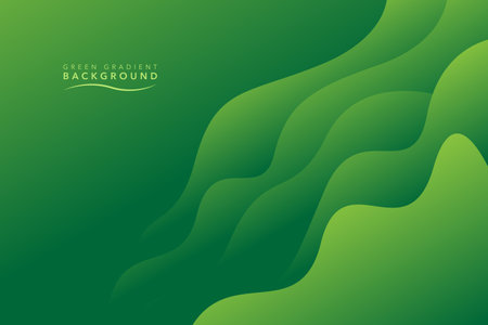 Abstract green background with dynamic effect. Vector illustration. green gradient background wavy and flow shadow designのイラスト素材