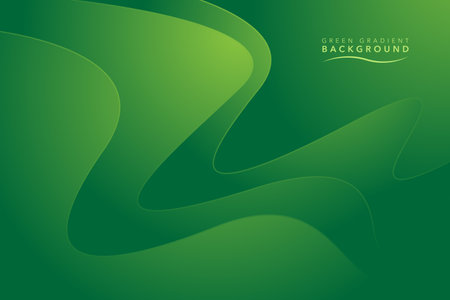 Abstract green wavy background with dynamic effect. green gradient background wavy and flow shadow designのイラスト素材