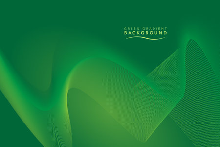 Abstract background with green wavy lines. green gradient background wavy and flow shadow designのイラスト素材