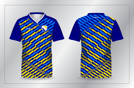 Soccer jersey template for polo shirt and t-shirt. abstract blue sport jersey for football and soccer shirt templateのイラスト素材