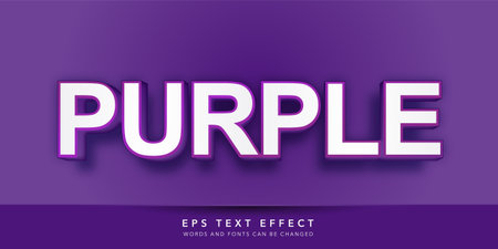 Purple Paper Text Style Effect with 3D Effect. Editable Text Style Effectのイラスト素材
