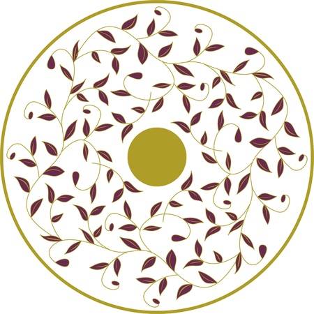 leafy decorative medallion,floral backgroundのイラスト素材