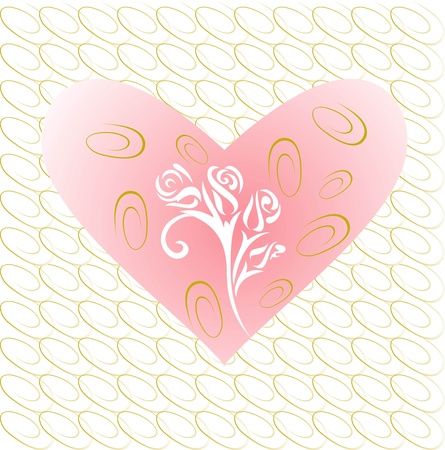 valentine background,heart on a gold lines backgroundのイラスト素材