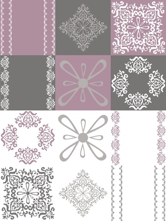 seamless vector wallpaper, seamless fabric patternのイラスト素材