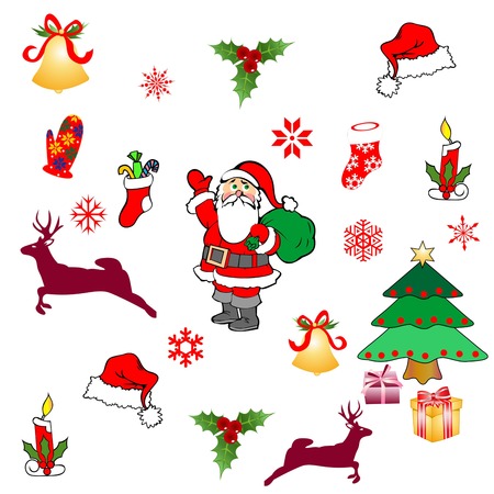 OBJECT happy new year, merry christmas card, merry christmas or new year card,のイラスト素材