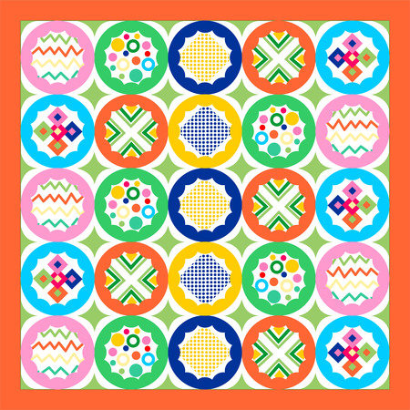 geometric patchwork seamless pattern, Seamless background patchwork styleのイラスト素材