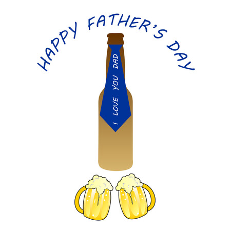 cradler greeting happy father's day, Father's Day Celebration, Father's Day celebration with beer glass,のイラスト素材