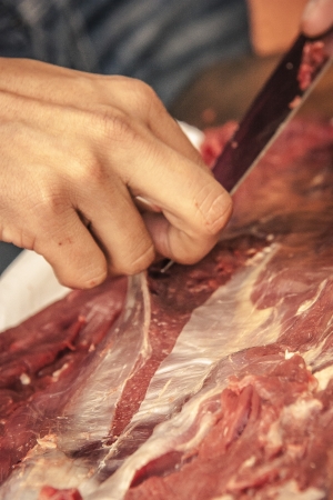 Cutting meat for food, cutting meat for foodの写真素材