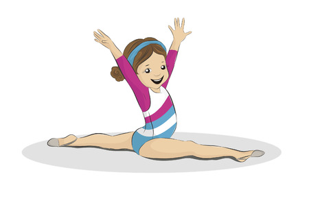 Vector illustration of a little girl gymnasticsのイラスト素材