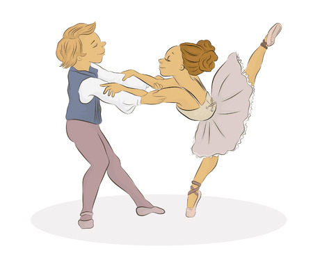 Vector illustration of a dancing ballet coupleのイラスト素材
