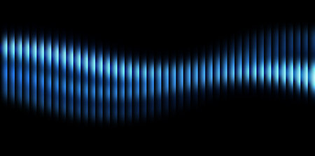 Abstract blue glowing lines on black background. Vector illustration for your designの写真素材