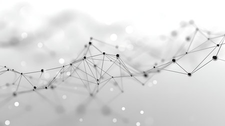 Abstract polygonal space low poly dark background with connecting dots and lines. Connection structure. 3d renderingの素材