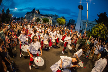 Parade and street theatre in Bucharest before the pandemic 13 July 2019