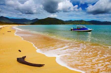 Coastal view, Abel Tasman National Park, New Zealandの写真素材