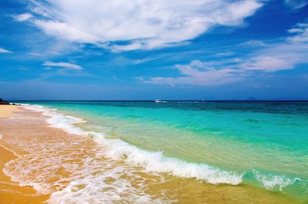 Tropical beach, Bamboo Island, Andaman Sea, Thailandの写真素材