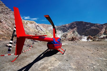 Active volcanic crater, White Island volcano, New Zealandの写真素材