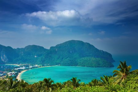 Tropical paradise, Phi-Phi Don Island, Andaman Sea, Thailandの写真素材