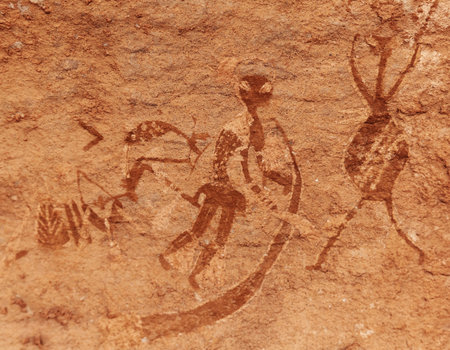 Famous prehistoric rock paintings of Tassili N'Ajjer, Algeria