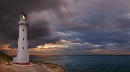 Castle Point Lighthouse, sunrise, Wairarapa New Zealandの写真素材