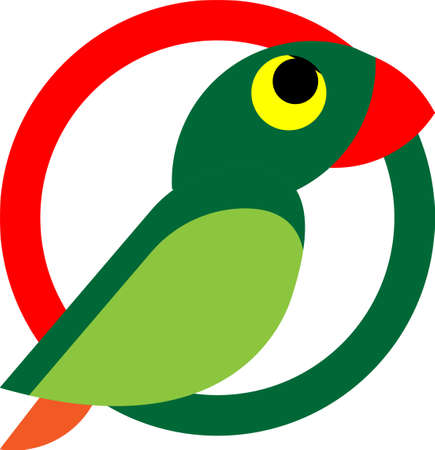 bird vector illustration with simple circle, great for logos and icons of bird keepers, bird shops, bird careのイラスト素材