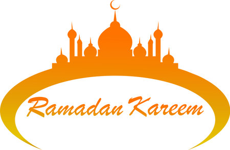 an elegant gold color mosque illustration, good for Muslim religionのイラスト素材