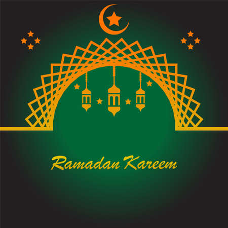 golden ramadan background vector illustration with elegant beet and pendant lamp, great to use for ramadanのイラスト素材