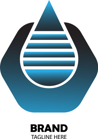 simple vector illustration, falling spring, inside a hexagon. Great for icons and logos, soft drinks, food and drinks.のイラスト素材