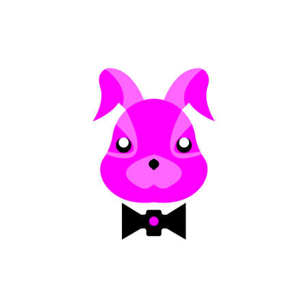 Pink rabbit tail illustration with bow tie, great for confident logos and icons, men loved by many womenのイラスト素材