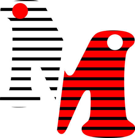 white and red letter m logo illustrationのイラスト素材