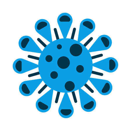 vector illustration of a virus in blue color, the smell for the icon of a virus that is endemic around the world. I hope this pandemic ends soon and we can visit each other again. healthy greetingsのイラスト素材
