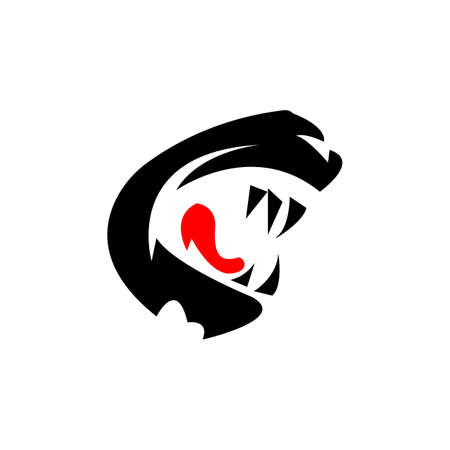 Vector illustration of the mouth of a beast, perfect for spirit, strength logos and iconsのイラスト素材