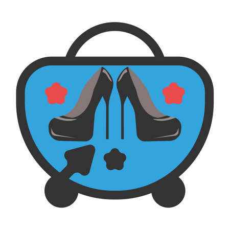 vector illustration of bags, shoes, wheel stars and arrows, great for online shop icons and logosのイラスト素材