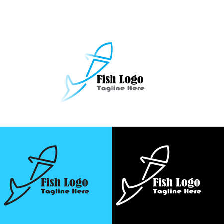 Simple vector illustration of fish with various options, great for fishing logosのイラスト素材